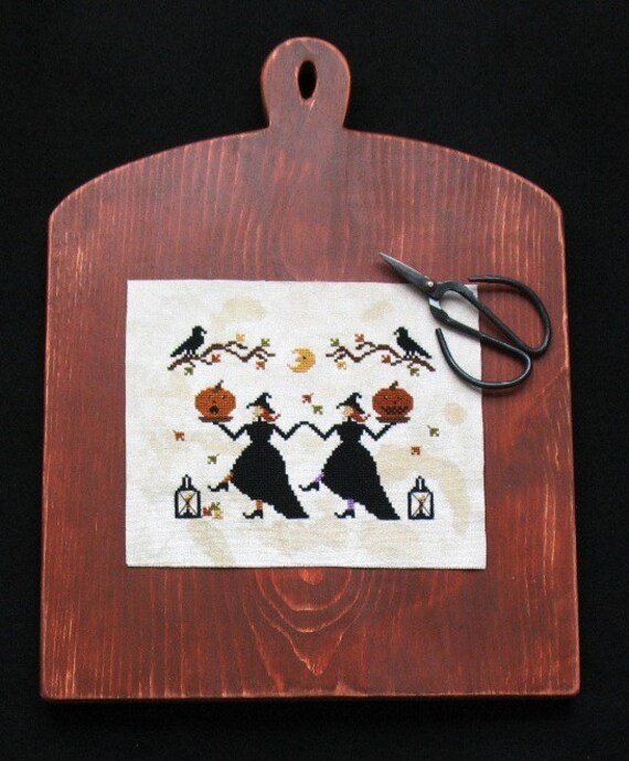 Primitive Cross Stitch Halloween Pattern PDF Hallows Eve Dance Primitive stitch cross eve dance needleworks halloween pattern hallows pdf hallow stitchers cottage beach