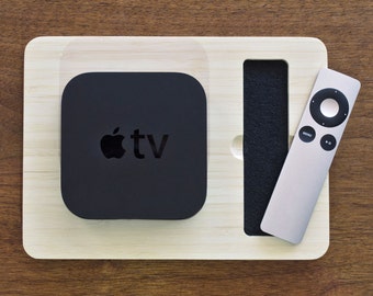 Station for Apple TV | Perfect For Your Entertainment Center - Apple Accessory Bamboo Wood Charging Docking Port - Super Fast Shipping