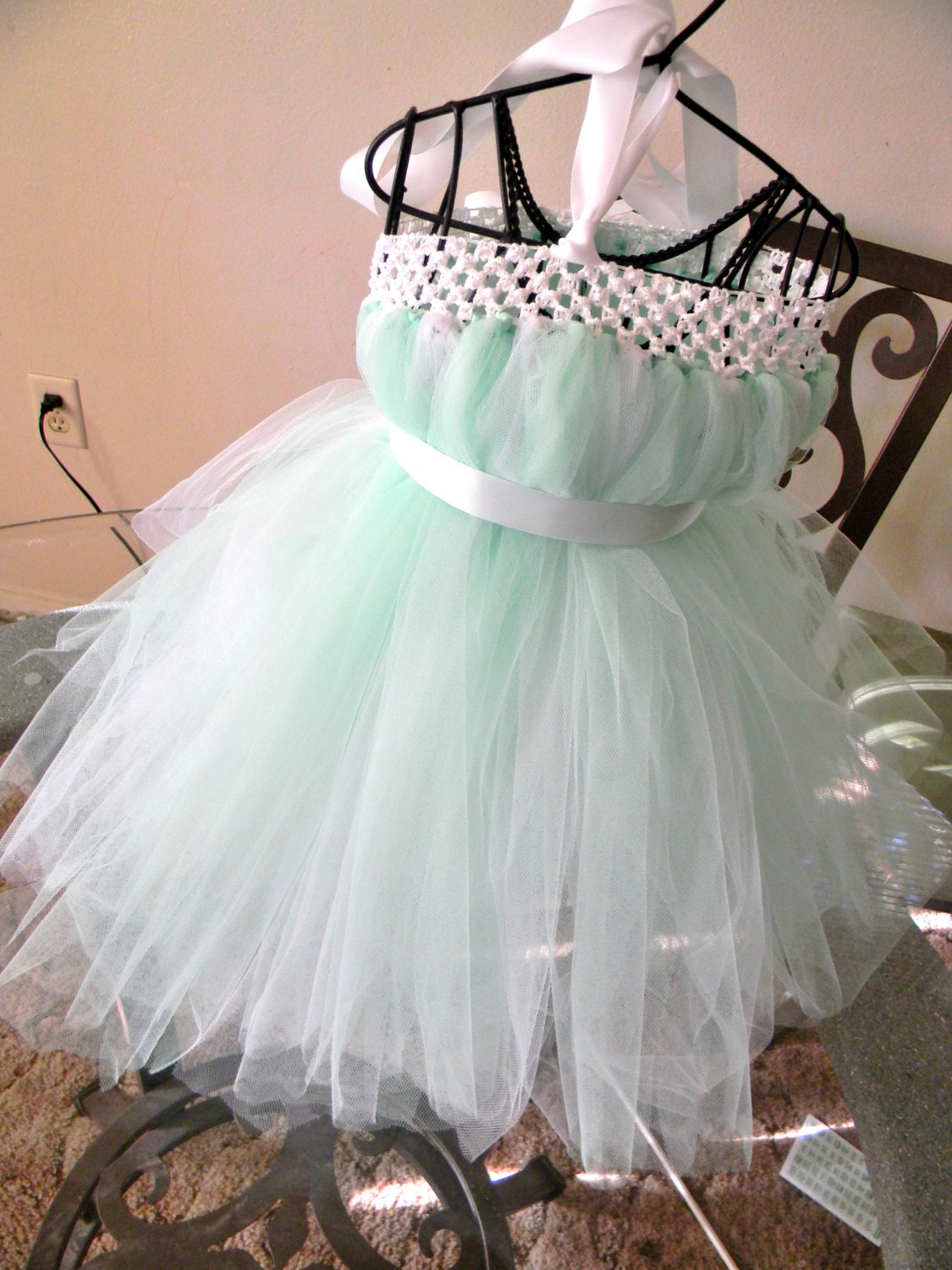 Flower Girl Dress Mint Flower Girl Tutu Dress by Sapphire51Tutus