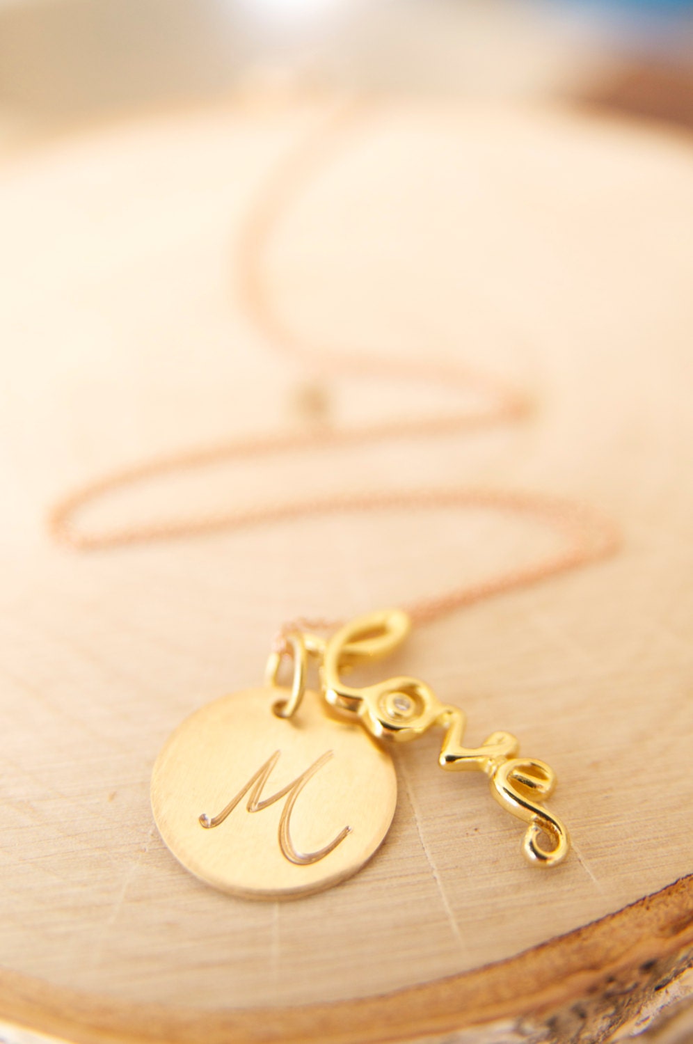 Love Charm Necklace/ Personalized Jewelry/ Bridesmaid Gifts/