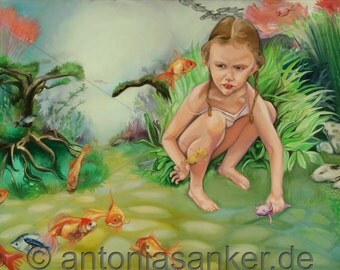 Fine art Giclée print "Waterbabies" by Antonia Sanker