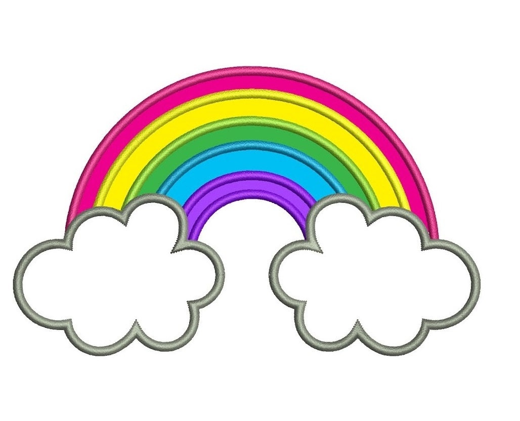 Rainbow Applique Machine Embroidery Digitized Design Pattern