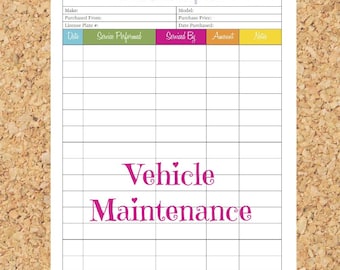 printable maintenance log