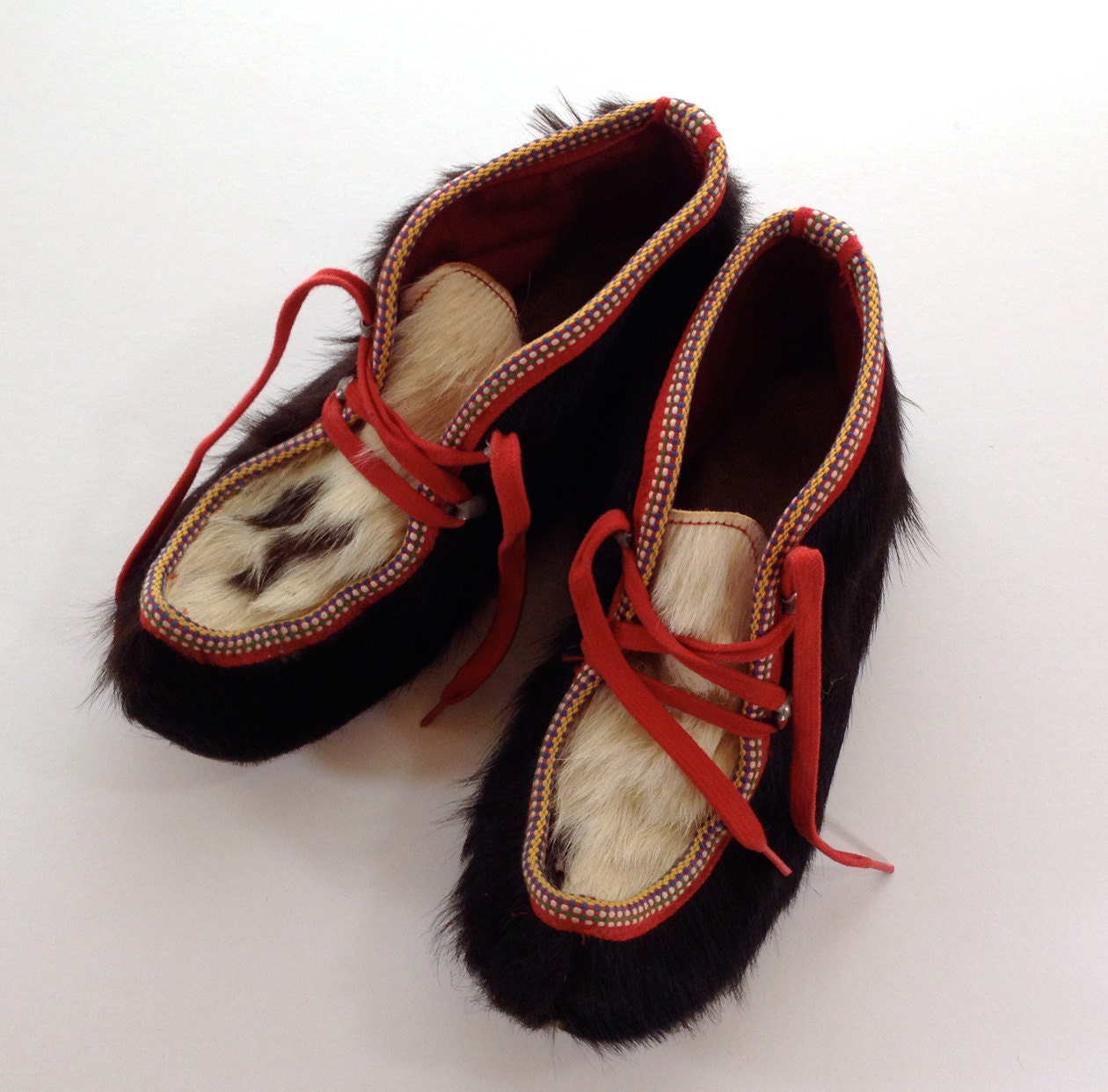 Vintage 1960s Sami Laplander reindeer boots traditional