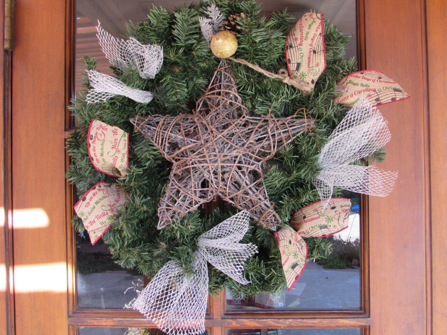 20 Greenery Star Wreath Rustic Christmas by CreativeSpacesbyGina