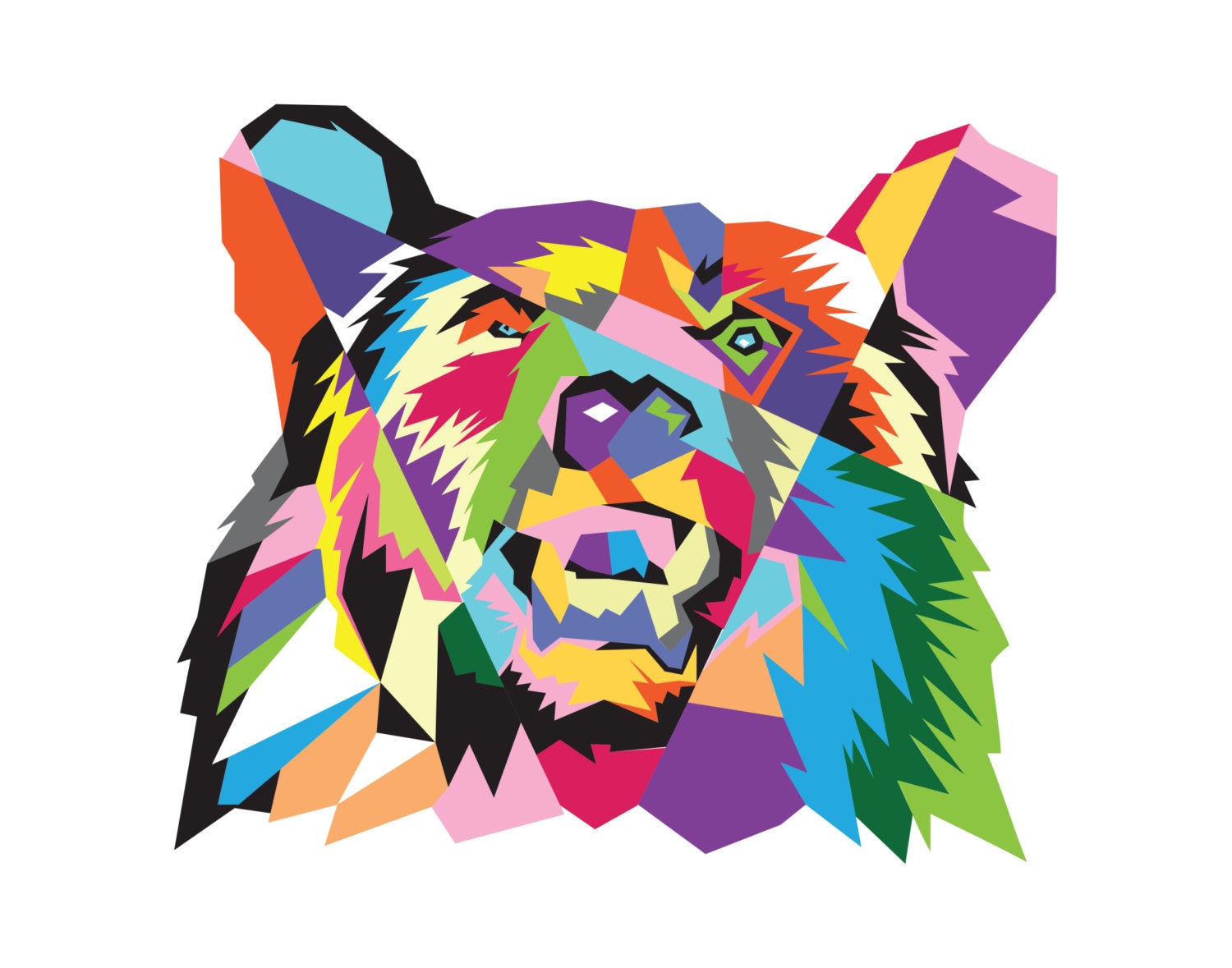 Bear Pop Art Piece by JoRoweDesign on Etsy