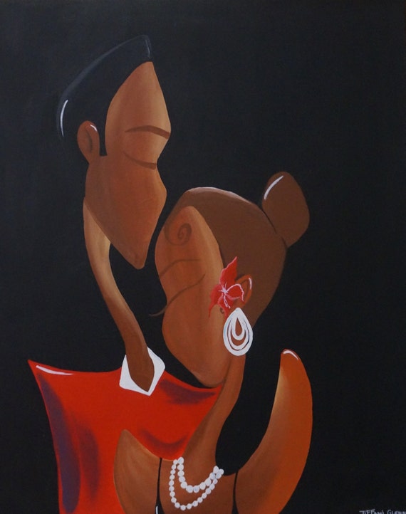 Black Art African American Art Romance 24x30 In 6712