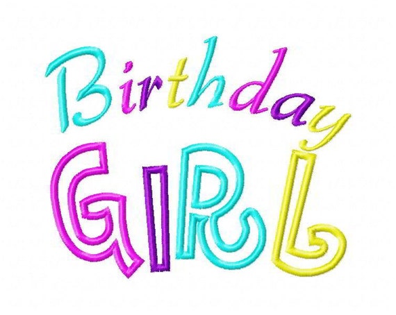 Birthday Girl Applique Embroidery Design