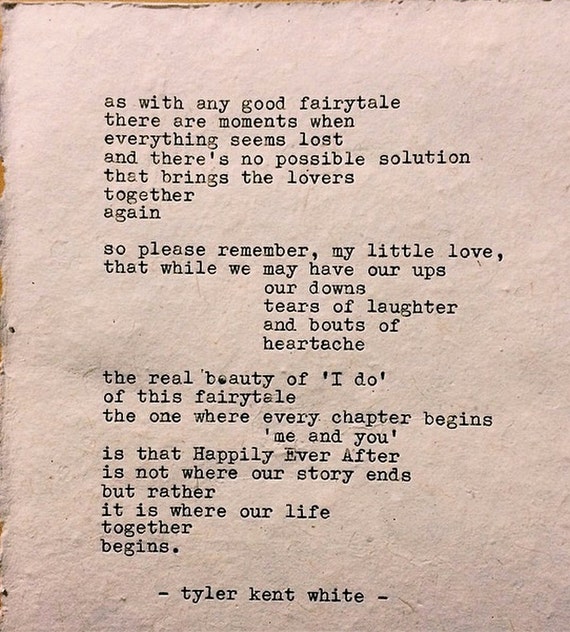 Items similar to Happily Ever After Typewriter Poem by Tyler Kent White ...