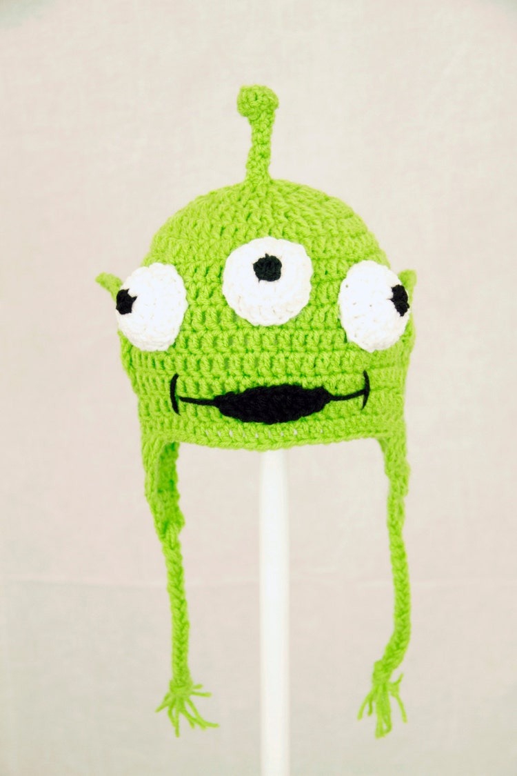 Toy Story Alien Earflap Hat Green Disney Pixar by JAVsDesigns