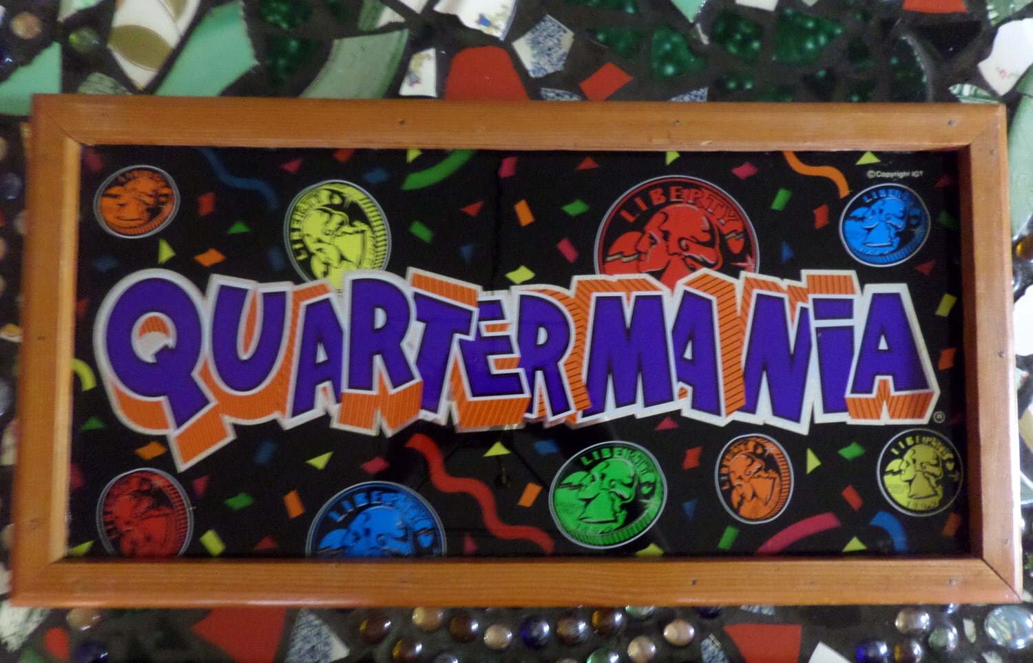 Quartermania Slot Machine glass mounted and framed