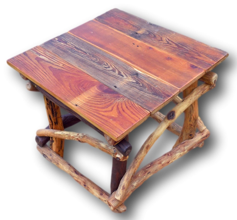Reclaimed Wood Home Decor Rustic End Table Reclaimed by