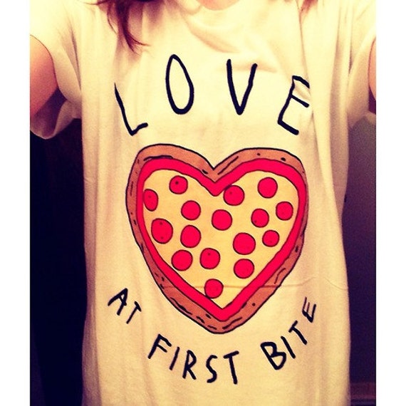 love at first bite pizza t shirt