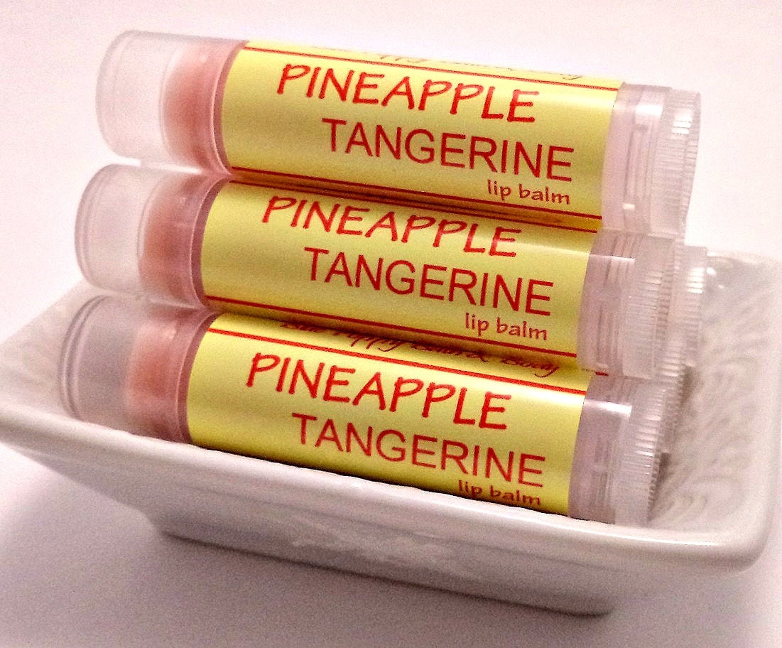 Pineapple Tangerine Lip Balm Handmade Chapstick Shea & Cocoa