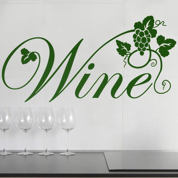 Wine Word Art Wall Decal by cozywallart on Etsy