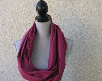 Fabric scarf, Infinity scarf, tube scarf, eternity scarf, loop scarf, long scarf in pomegranate cotton fabric
