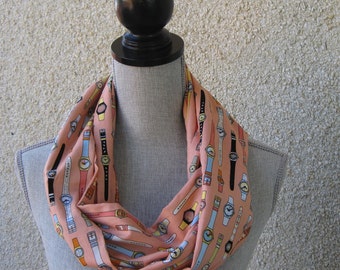 Infinity scarf, fabric scarf, tube scarf, eternity scarf, loop scarf, long scarf in a unique cotton fabric
