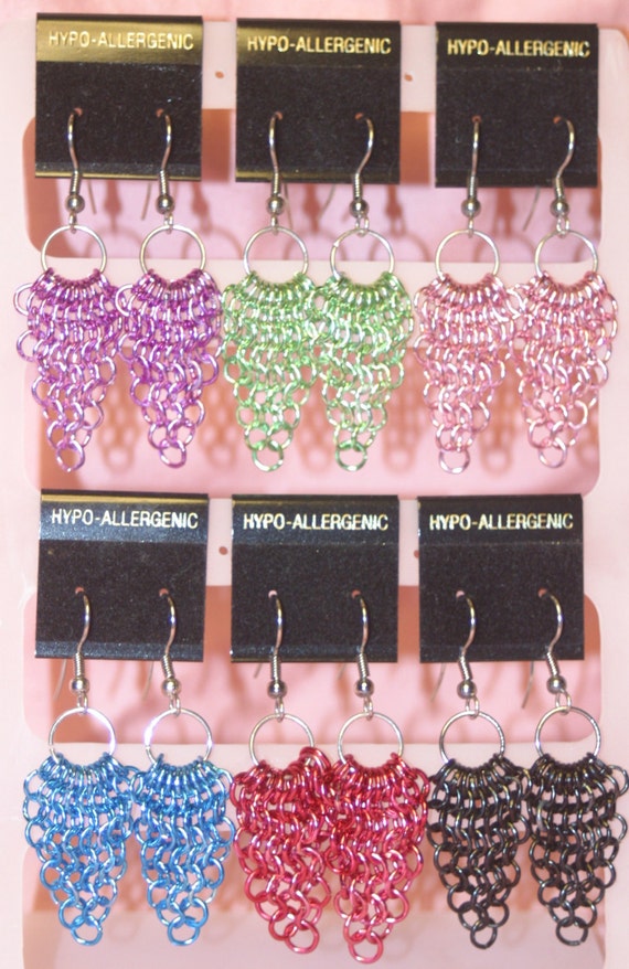 You've Got Mail Colored Chainmaille Earrings