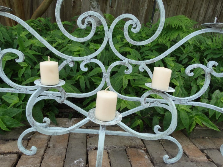 Ornate Iron Fireplace Candelabra painted by MyCozyCottageDecor