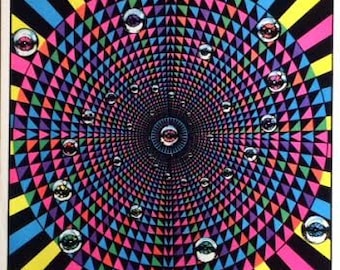 Eyeball Vortex original blacklight poster 1976