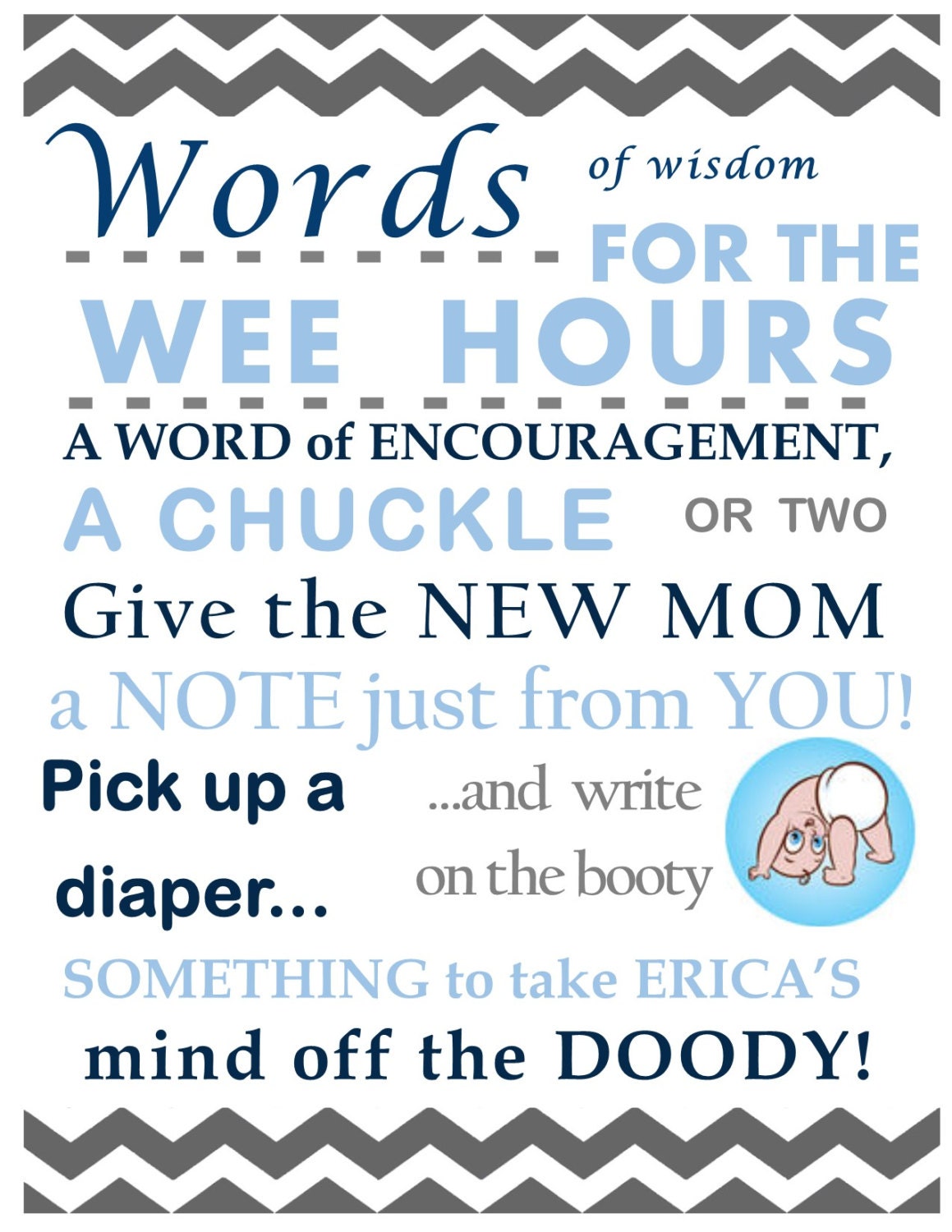 Baby Shower Diaper Message Activity