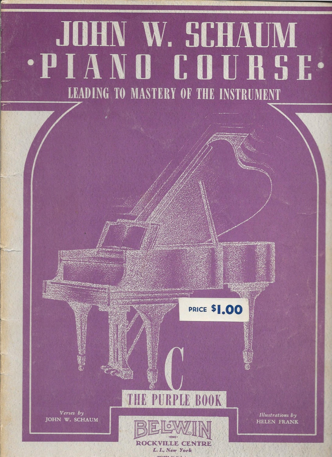 Vintage John W Schaum Piano Course C Purple Book