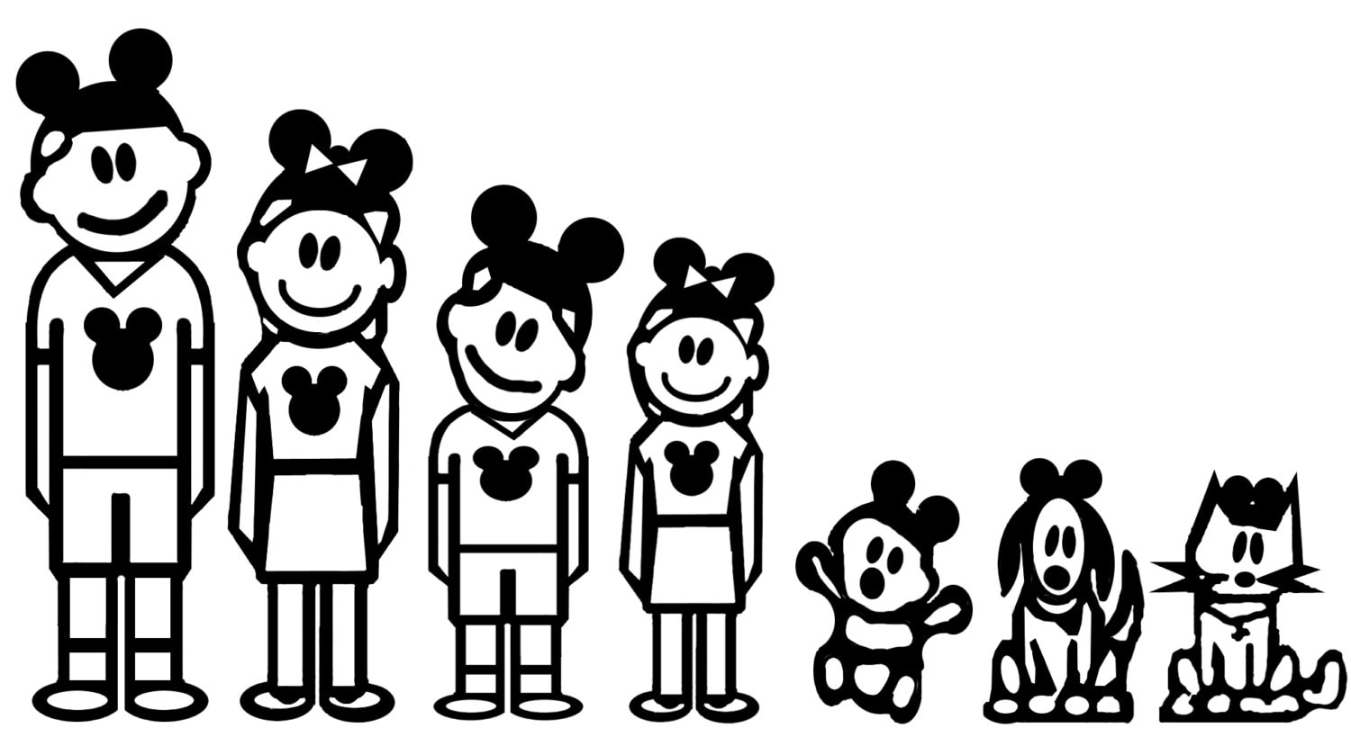 disney stick family vinyl decal/sticker