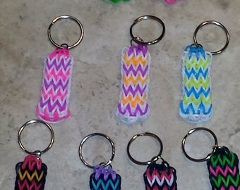 Custom Rainbow Loom Rubber band Keychain or Backpack charm
