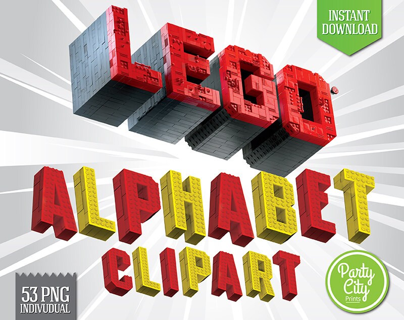 lego movie inspired alphabet clipart printable by partycityprints