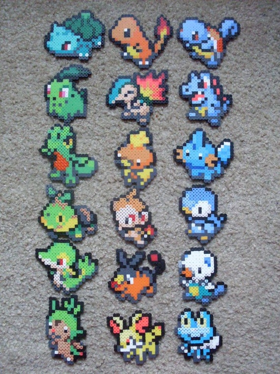 Perler Bead Pokemon Starters Keychains by DesignsByAliselyn