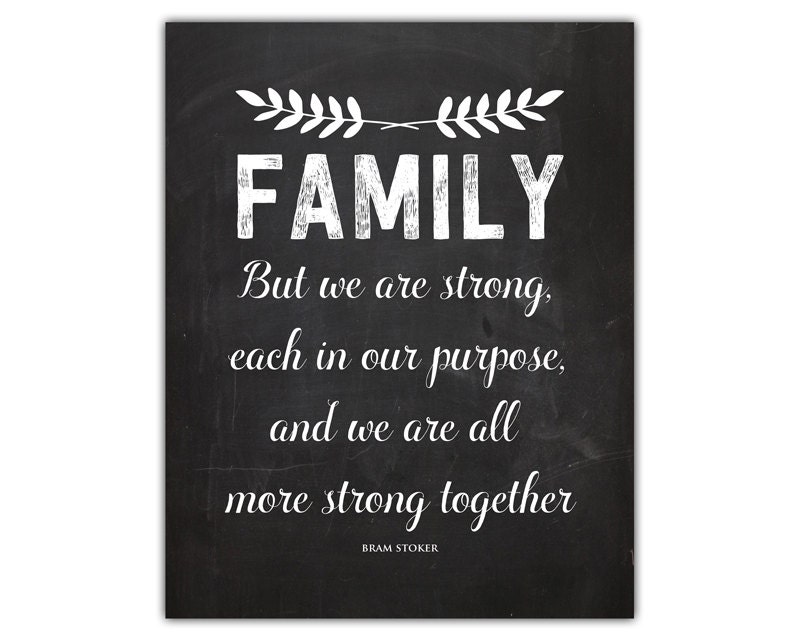 Family quote print family room decor family motto