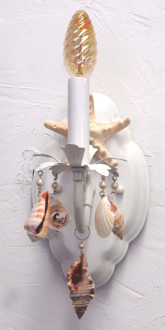 Beach Cottage Seashell Wall Sconce