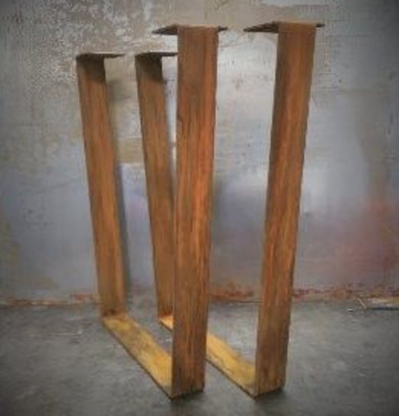 Metal Table Legs Flat Bar Rusted Finish
