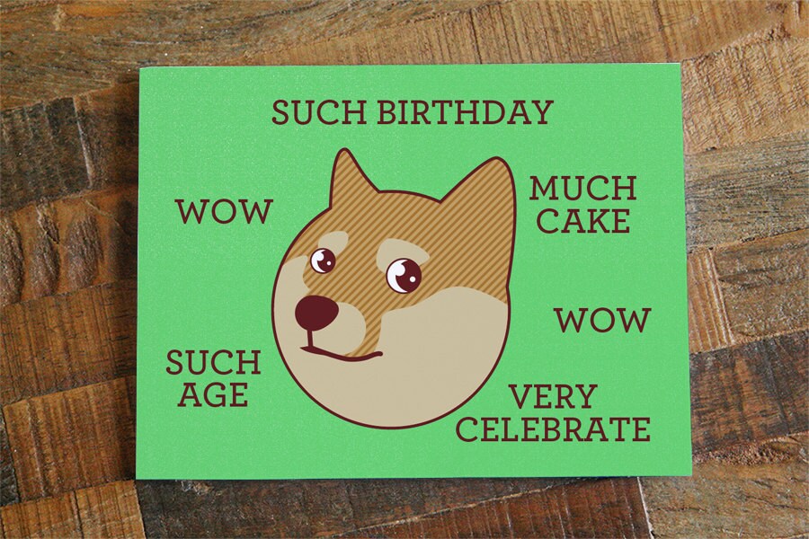 Funny Birthday Card Doge Such Birthday