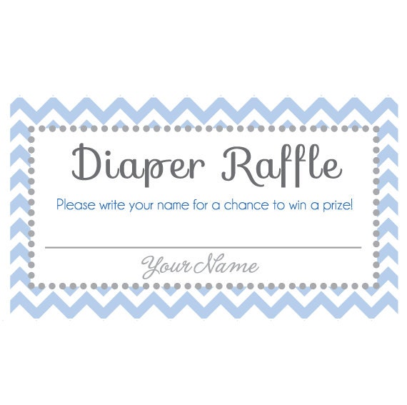 baby shower diaper raffle ticket with name space instant