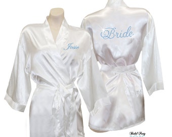 personalized satin bridal robes