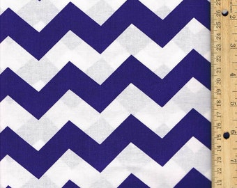 Purple Chevron Fabric, Purple cotton Fabric, 1 inch Chevron, Fabric by the Yard, sewing fabric