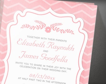 Pink Stripes Wedding invites