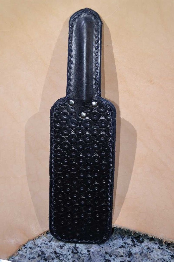 Black Leather Paddle Spot Pattern by RedMoonLeatherworks on Etsy