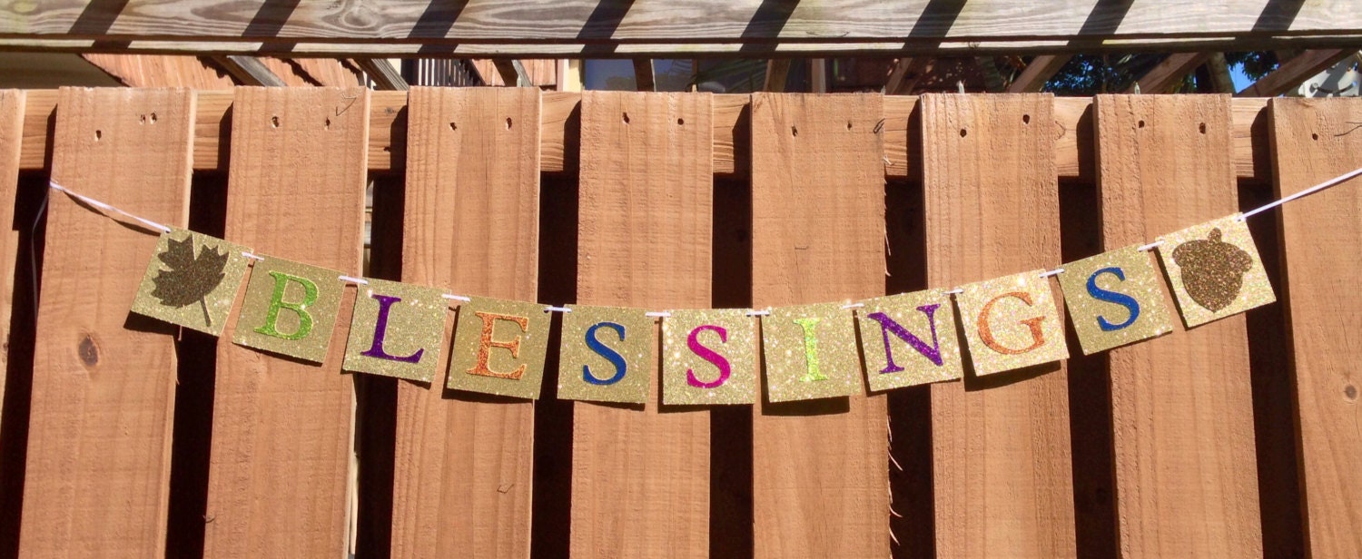 Personalized Banner Blessings Glitter