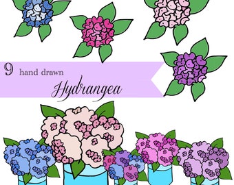 Popular Items For Hydrangea Clip Art On Etsy