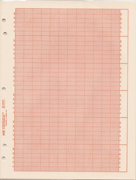 Calendar grid graph paper K&E 46 2613 6 months x days x 120