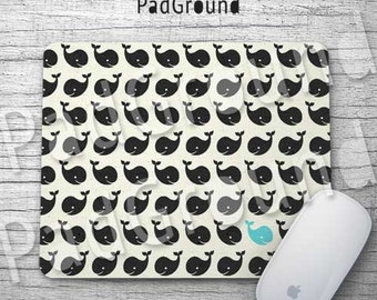 Whale, Personalized Computer Mouse Pad, Whale Pattern, Natural Soft Fabric rubber backing Mouse Pad - WH02