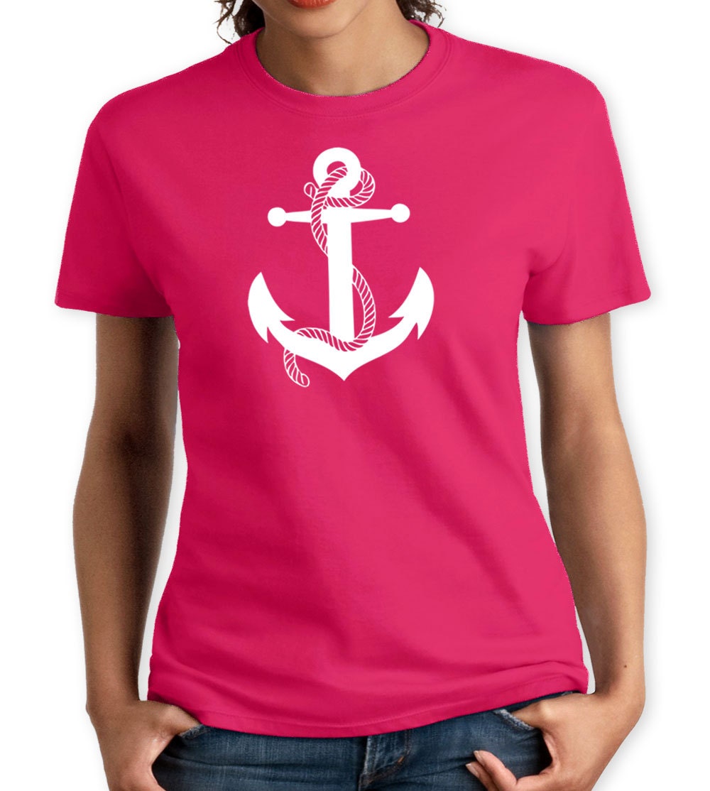 Anchor Women T-Shirt. Hand Screen Printed Tee. Great Quality.