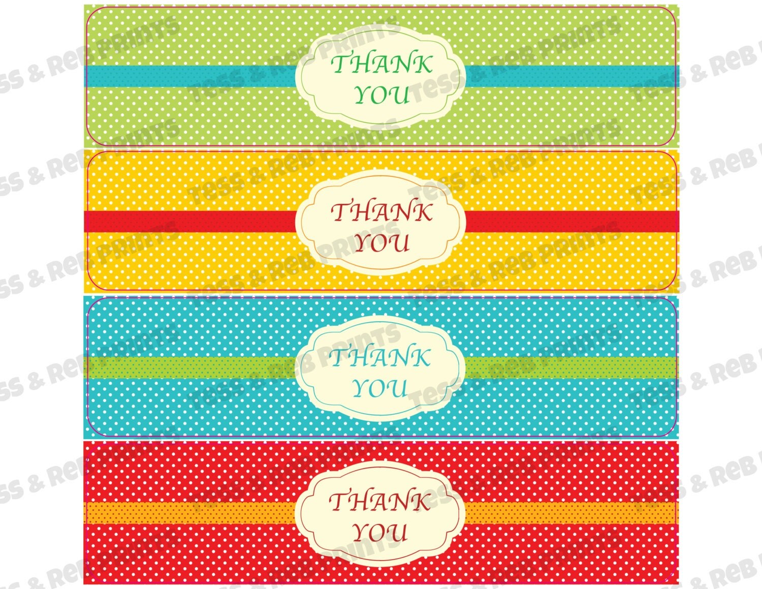 Thank You Water Bottle Labels by TessCreative on Etsy