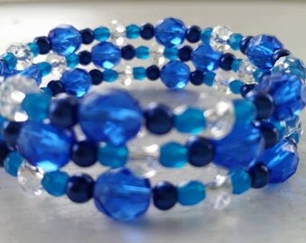 Popular items for blue wrap bracelet on Etsy