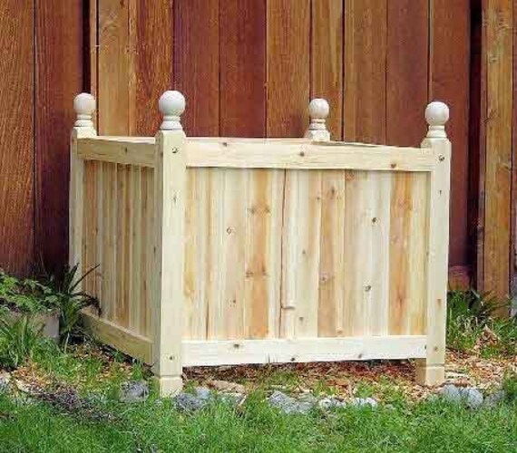 Estate Square Cedar Wood Planter 30W x 26H by Mastergardenproducts