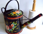 RESERVED FOR CATHY ~ Hand-Painted Traditional Canal Art ~ Large 1 and Half Gallon Steel Watering Can or Planter