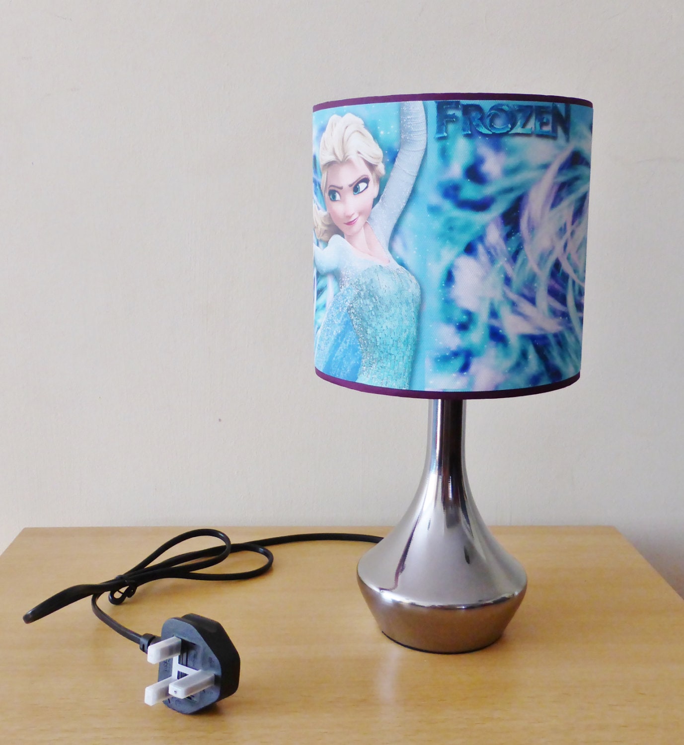 Handcrafted Frozen bedside lamp / lamp shade & by FunkyLampshades