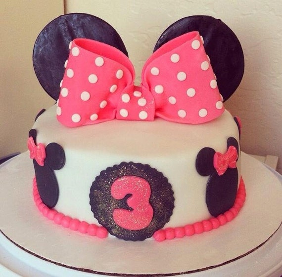 Items Similar To Edible Minnie Mouse Inspired Cake Topper